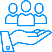 People and value blue icon