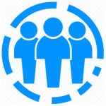 Prepared people icon blue